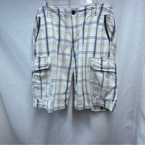 Nautica NJ-99 White and Navy Cargo‎ Shorts Relaxed Fit 36